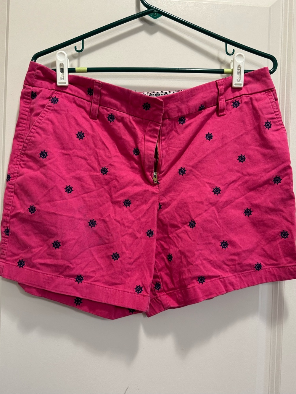 & Other Stories Hot Pink Embroidered Bermuda Shorts